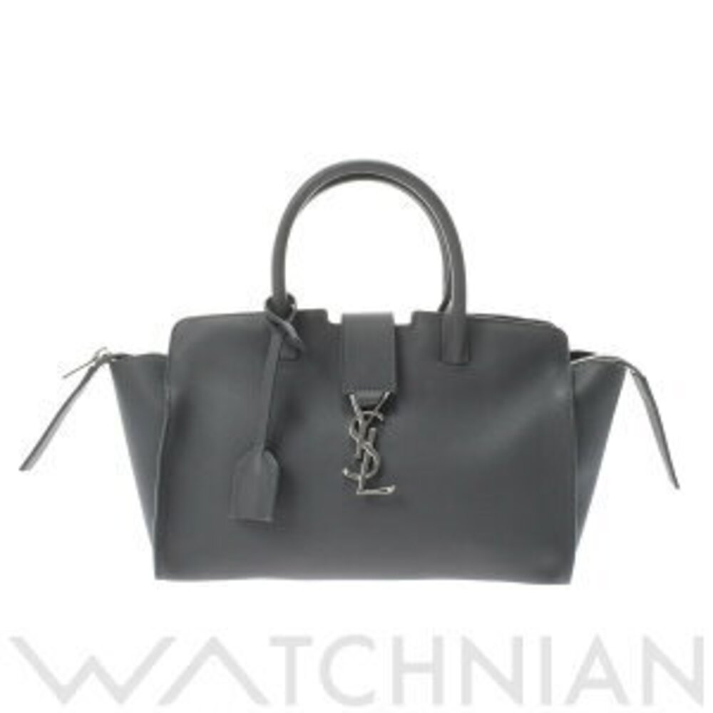 Saint Laurent Downtown Baby Gray Smooth Leather Handbag